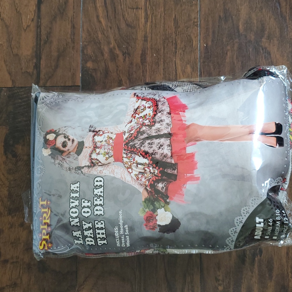 Spirit La Novia Day of the Dead Costume with Red and Black Accents